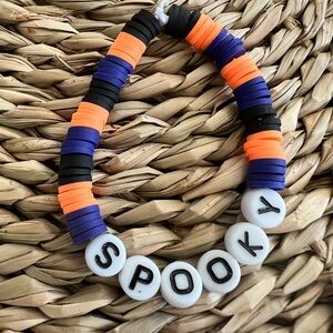 Halloween Kids Bracelet with Beads - Orange, Purple, Black